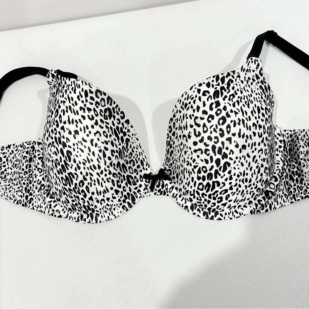 Victoria's Secret Black and White Leopard Print T-Shirt Bra - Picture 7 of 9